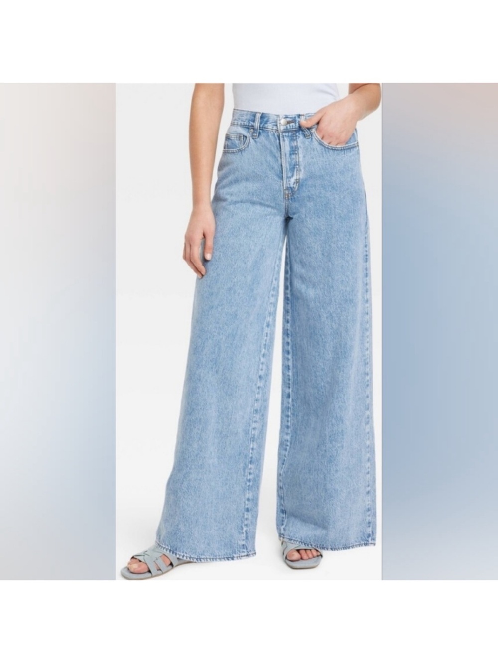 Mid-rise Super Wide Leg Jeans